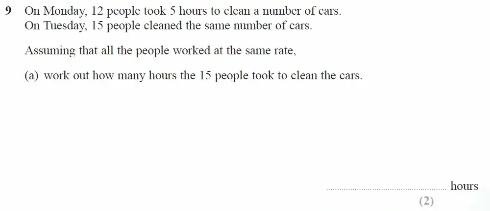 Question 09(a) - GCSE Edexcel Higher Maths Past Paper 3 (Calculator) - November 2021