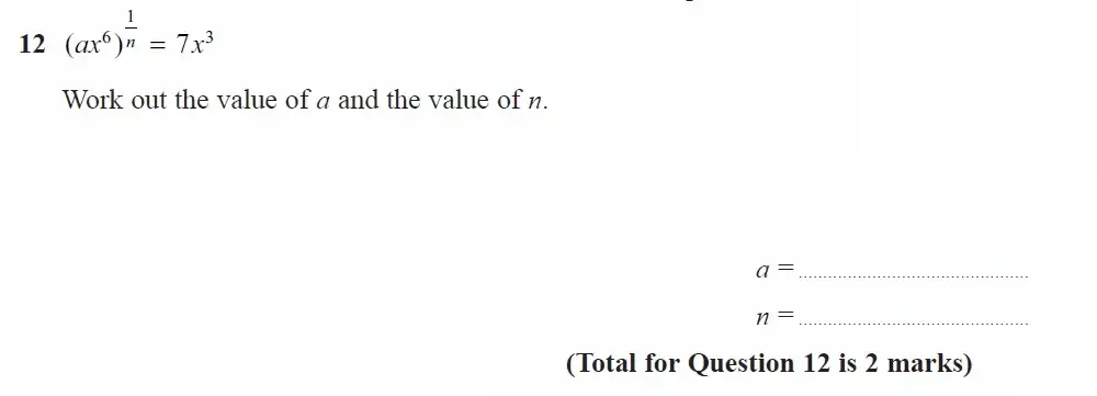 Question 12 - GCSE Edexcel Higher Maths Past Paper 3 (Calculator) - November 2021