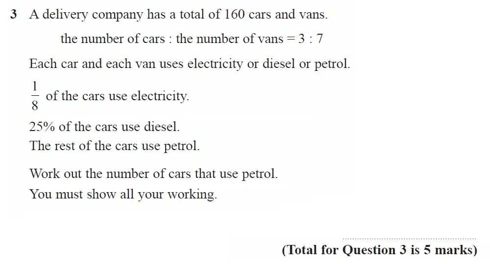 Question 03 - GCSE Edexcel Higher Maths Past Paper 1 (Non-Calculator) - June 2022