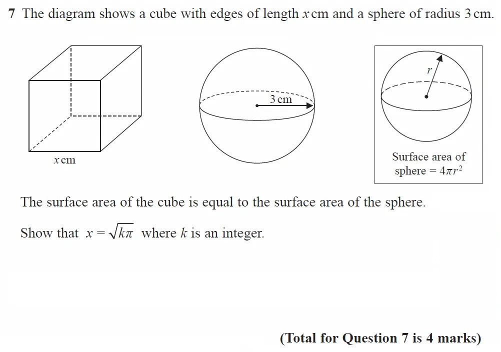 Question 07 - GCSE Edexcel Higher Maths Past Paper 1 (Non-Calculator) - November 2021