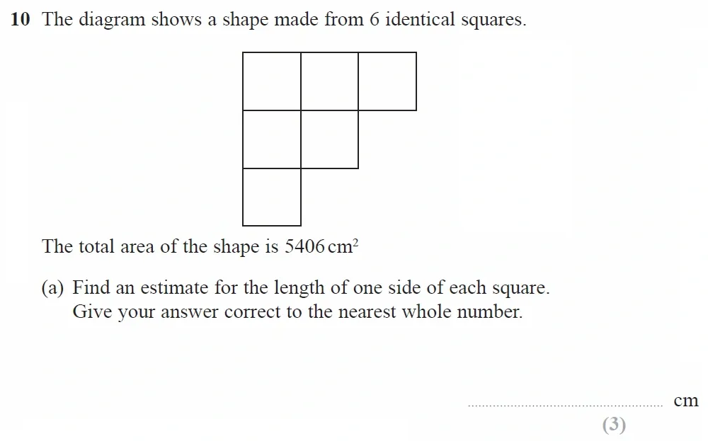 Question 10(a) - GCSE Edexcel Higher Maths Past Paper 1 (Non-Calculator) - November 2021