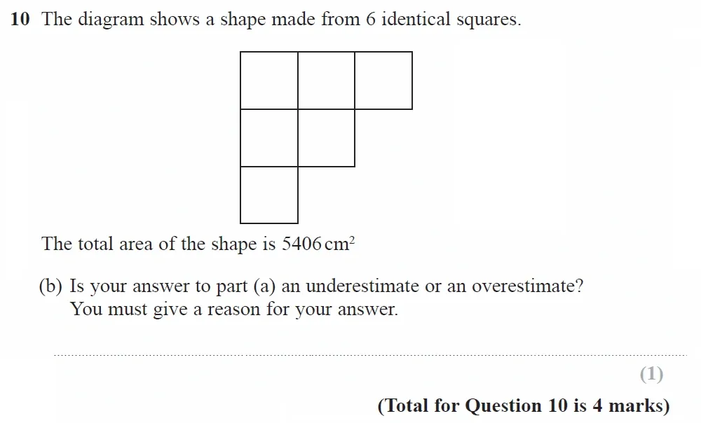 Question 10(b) - GCSE Edexcel Higher Maths Past Paper 1 (Non-Calculator) - November 2021