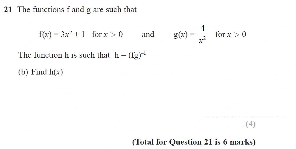 Question 21(b) - GCSE Edexcel Higher Maths Past Paper 1 (Non-Calculator) - November 2021