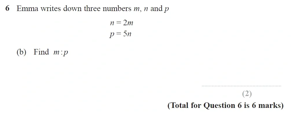 Question 06(b) - GCSE Edexcel Higher Maths Past Paper 1 (Non-Calculator) - November 2022