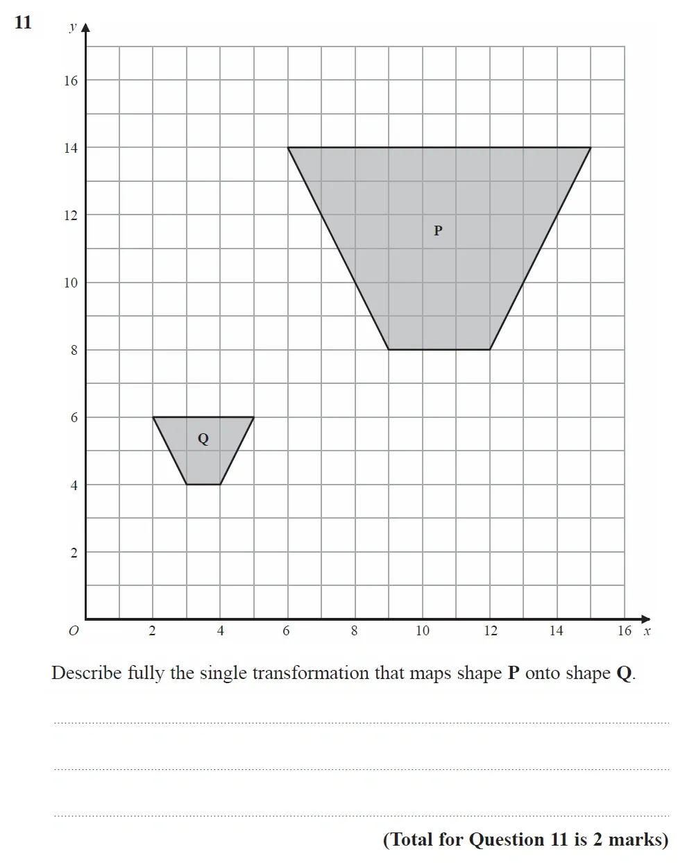 Question 11 - GCSE Edexcel Higher Maths Past Paper 1 (Non-Calculator) - November 2022