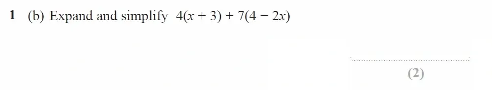 Question 01(b) - GCSE Edexcel Higher Maths Past Paper 2 (Calculator) - June 2022