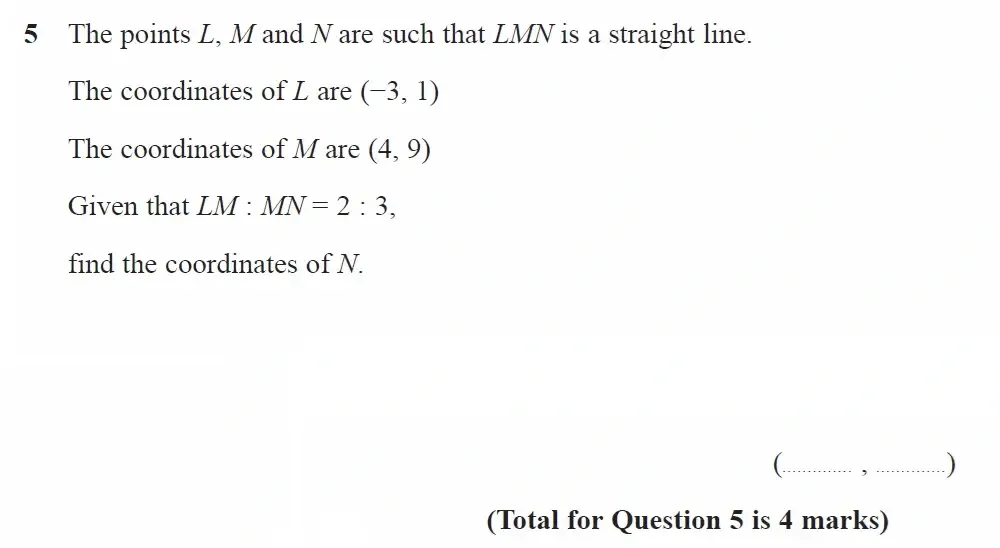 Question 05 - GCSE Edexcel Higher Maths Past Paper 2 (Calculator) - June 2022