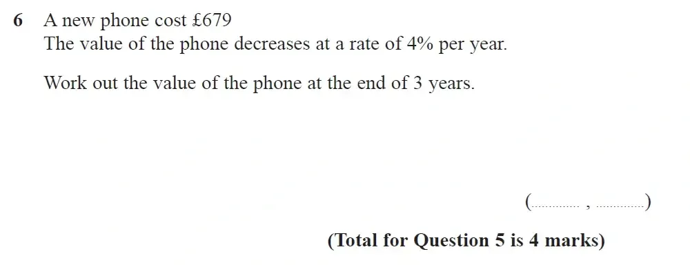 Question 06 - GCSE Edexcel Higher Maths Past Paper 2 (Calculator) - June 2022