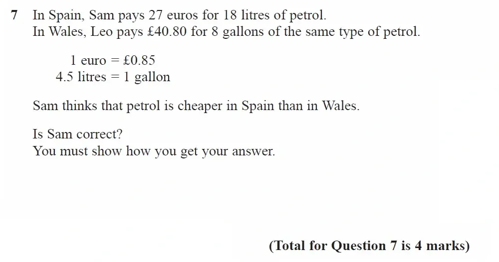 Question 07 - GCSE Edexcel Higher Maths Past Paper 2 (Calculator) - June 2022