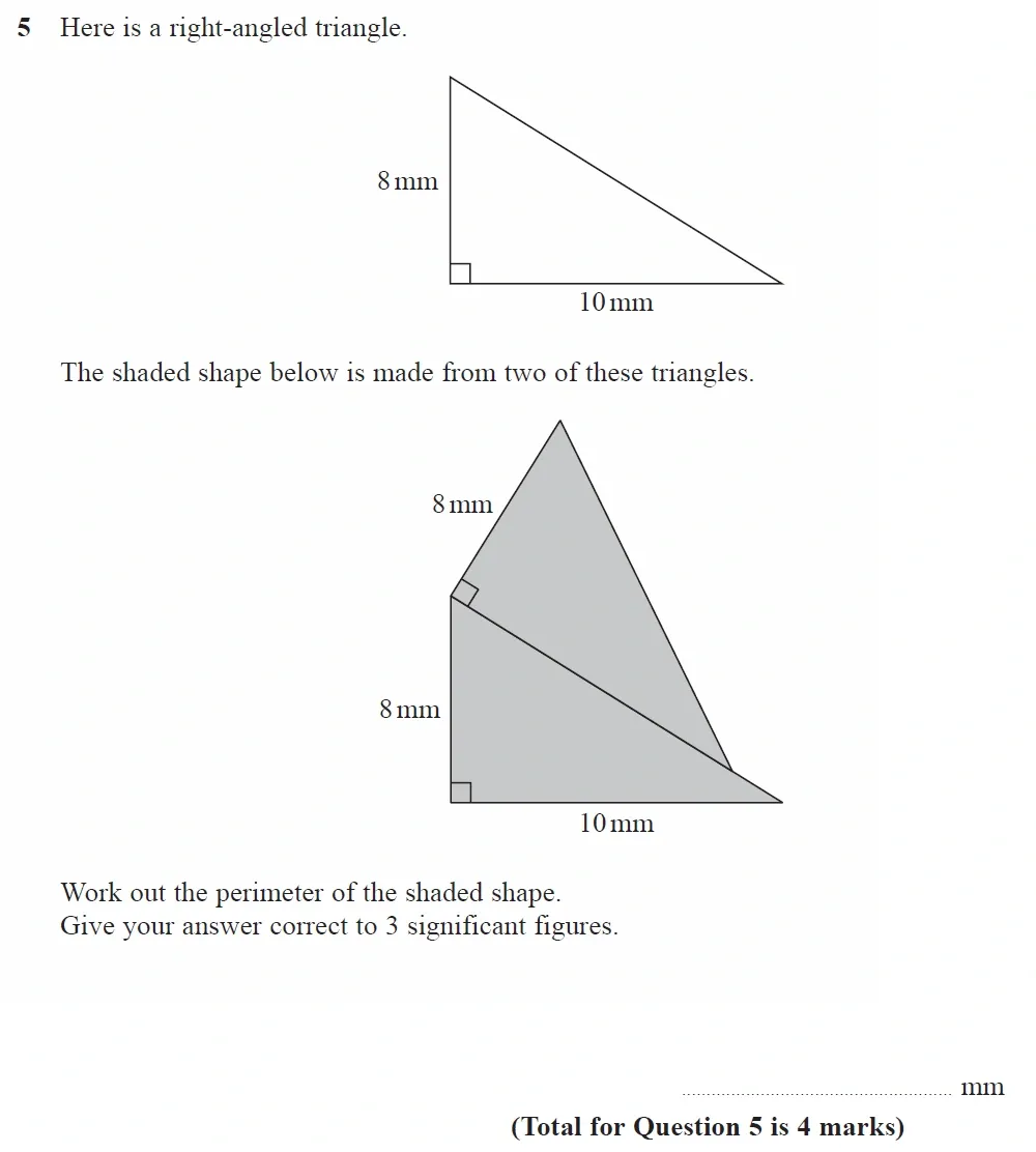 Question 05 - GCSE Edexcel Higher Maths Past Paper 2 (Calculator) - November 2021