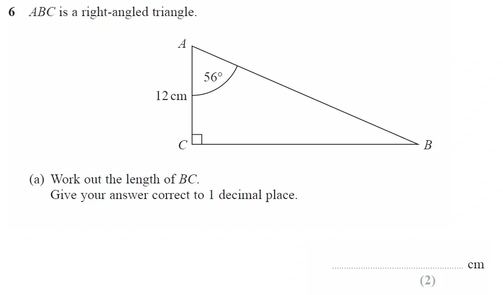 Question 06(a) - GCSE Edexcel Higher Maths Past Paper 2 (Calculator) - November 2021
