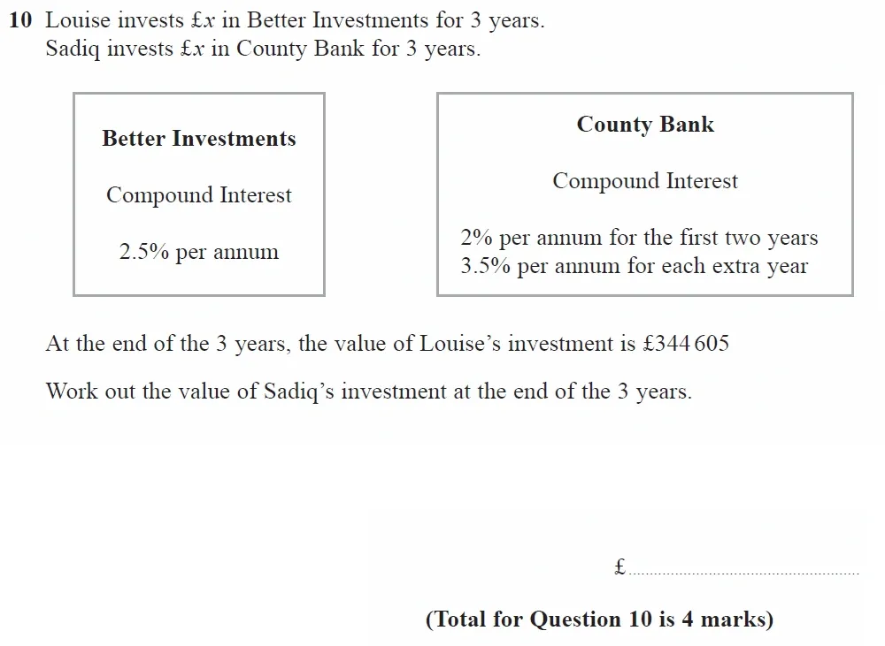 Question 10 - GCSE Edexcel Higher Maths Past Paper 2 (Calculator) - November 2021