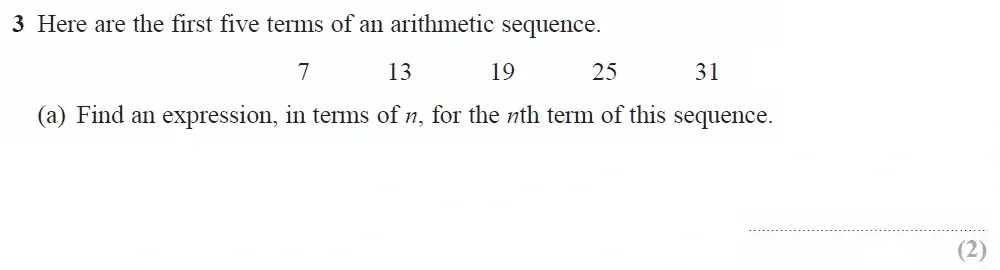 Question 03(a) - GCSE Edexcel Higher Maths Past Paper 2 (Calculator) - November 2022