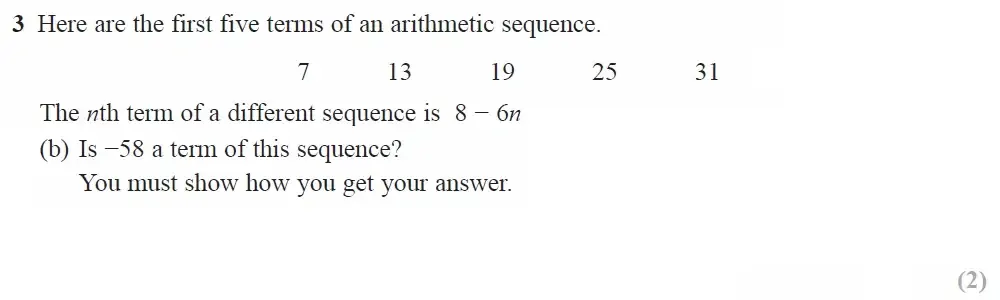 Question 03(b) - GCSE Edexcel Higher Maths Past Paper 2 (Calculator) - November 2022
