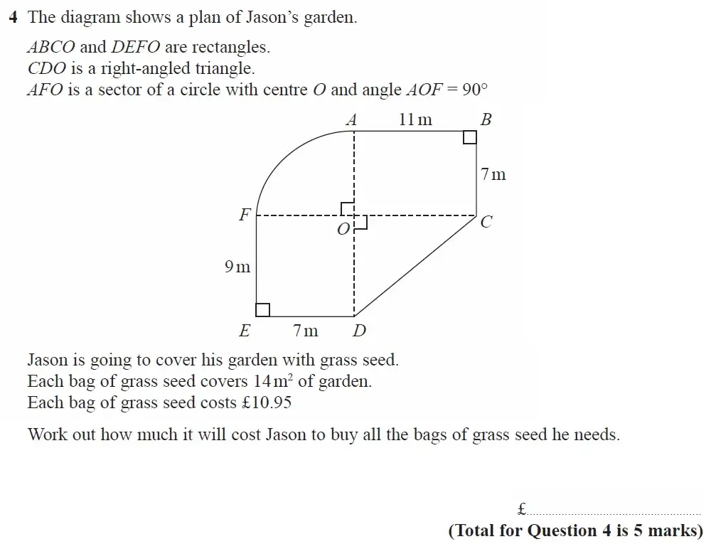 Question 04 - GCSE Edexcel Higher Maths Past Paper 2 (Calculator) - November 2022