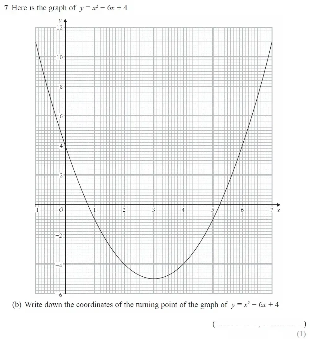 Question 07(b) - GCSE Edexcel Higher Maths Past Paper 2 (Calculator) - November 2022