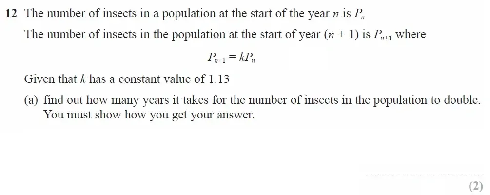 Question 12(a) - GCSE Edexcel Higher Maths Past Paper 2 (Calculator) - November 2022