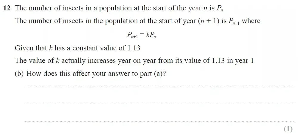 Question 12(b) - GCSE Edexcel Higher Maths Past Paper 2 (Calculator) - November 2022