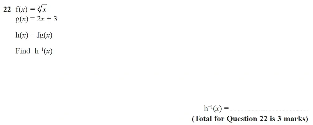 Question 22 - GCSE Edexcel Higher Maths Past Paper 2 (Calculator) - November 2022