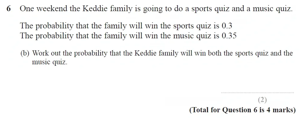 Question 06(b) - GCSE Edexcel Higher Maths Past Paper 3 (Calculator) - November 2022