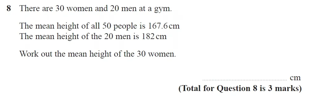 Question 08 - GCSE Edexcel Higher Maths Past Paper 3 (Calculator) - November 2022