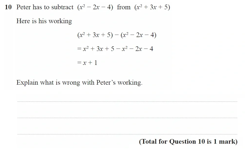 Question 10 - GCSE Edexcel Higher Maths Past Paper 3 (Calculator) - November 2022