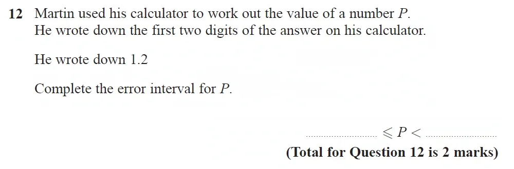Question 12 - GCSE Edexcel Higher Maths Past Paper 3 (Calculator) - November 2022