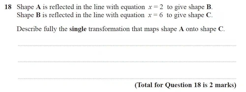 Question 18 - GCSE Edexcel Higher Maths Past Paper 3 (Calculator) - November 2022