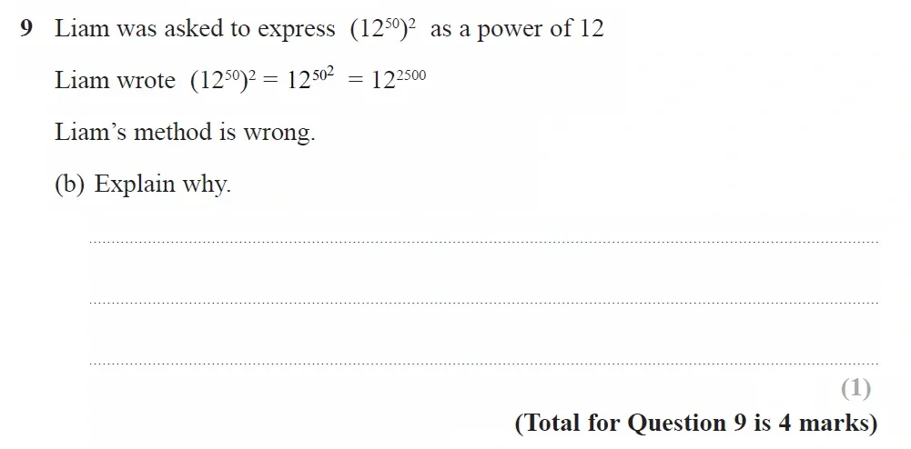 Question 09(b) - GCSE Edexcel Higher Maths Past Paper 3 (Calculator) - June 2022