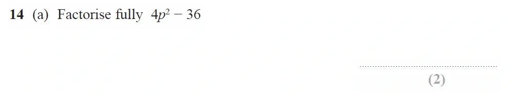 Question 14(a) - GCSE Edexcel Higher Maths Past Paper 3 (Calculator) - June 2022