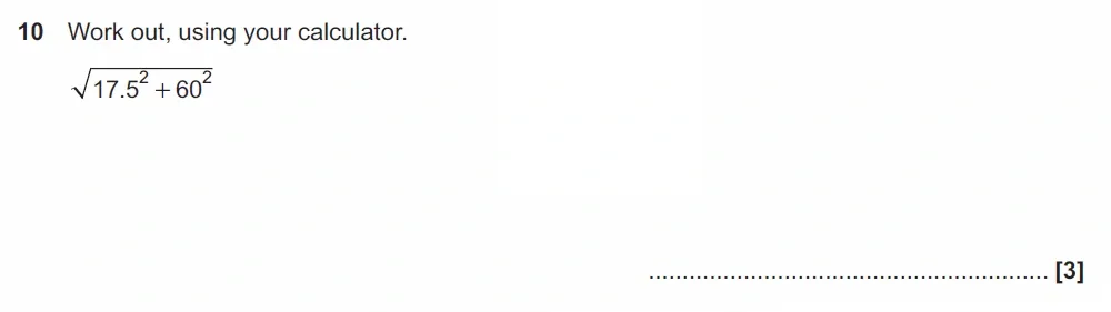 Question 10 - GCSE OCR Foundation Maths Past Paper 1 (Calculator) - June 2022