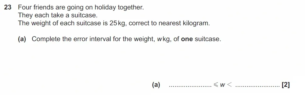 Question 23(a) - GCSE OCR Foundation Maths Past Paper 1 (Calculator) - June 2022