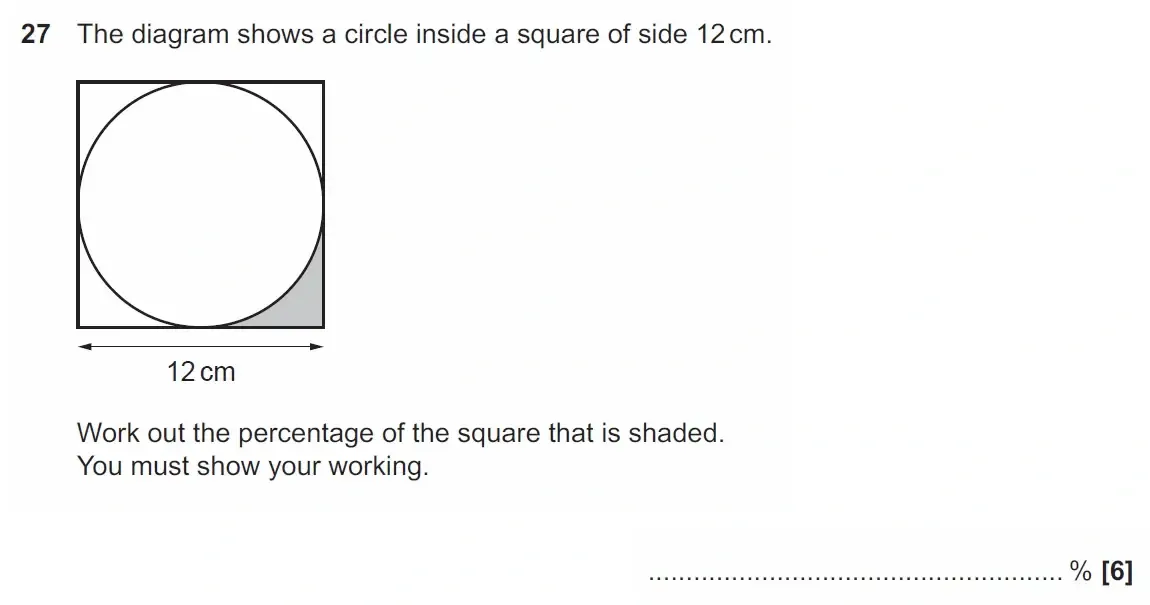 Question 27 - GCSE OCR Foundation Maths Past Paper 1 (Calculator) - June 2023