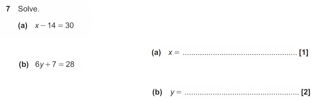 Question 7(a,b) - GCSE OCR Foundation Maths Past Paper 1 (Calculator) - November 2021