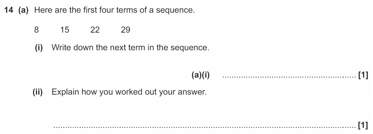 Question 14(a) - GCSE OCR Foundation Maths Past Paper 1 (Calculator) - November 2021
