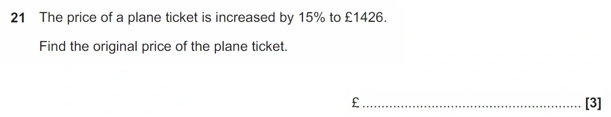 Question 21 - GCSE OCR Foundation Maths Past Paper 1 (Calculator) - November 2021