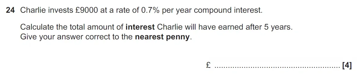 Question 24 - GCSE OCR Foundation Maths Past Paper 1 (Calculator) - November 2021