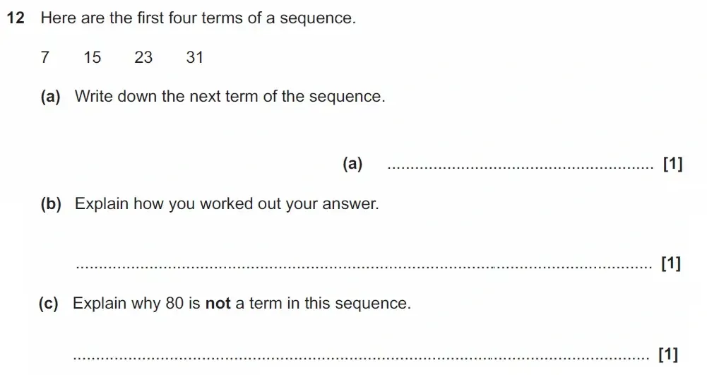 Question 12 - GCSE OCR Foundation Maths Past Paper 1 (Calculator) - November 2022