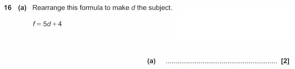 Question 16(a) - GCSE OCR Foundation Maths Past Paper 1 (Calculator) - November 2022