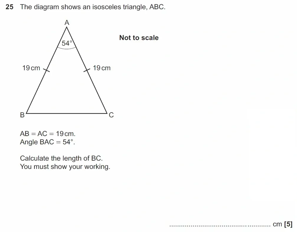 Question 25 - GCSE OCR Foundation Maths Past Paper 1 (Calculator) - November 2022