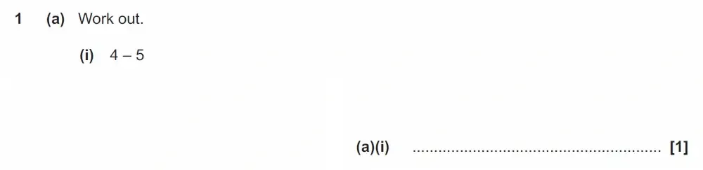 Question 01(a)(i) - GCSE OCR Foundation Maths Past Paper 2 (Non-Calculator) - June 2022