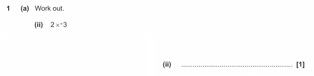 Question 01(a)(ii) - GCSE OCR Foundation Maths Past Paper 2 (Non-Calculator) - June 2022