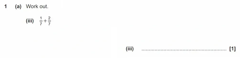 Question 1(a)(iii) - GCSE OCR Foundation Maths Past Paper 2 (Non-Calculator) - June 2022