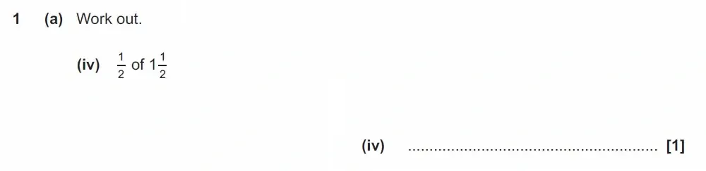 Question 01(a)(iv) - GCSE OCR Foundation Maths Past Paper 2 (Non-Calculator) - June 2022