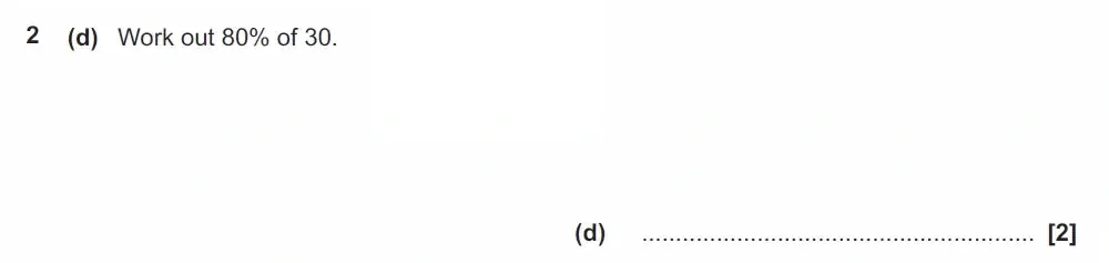 Question 02(d) - GCSE OCR Foundation Maths Past Paper 2 (Non-Calculator) - June 2022