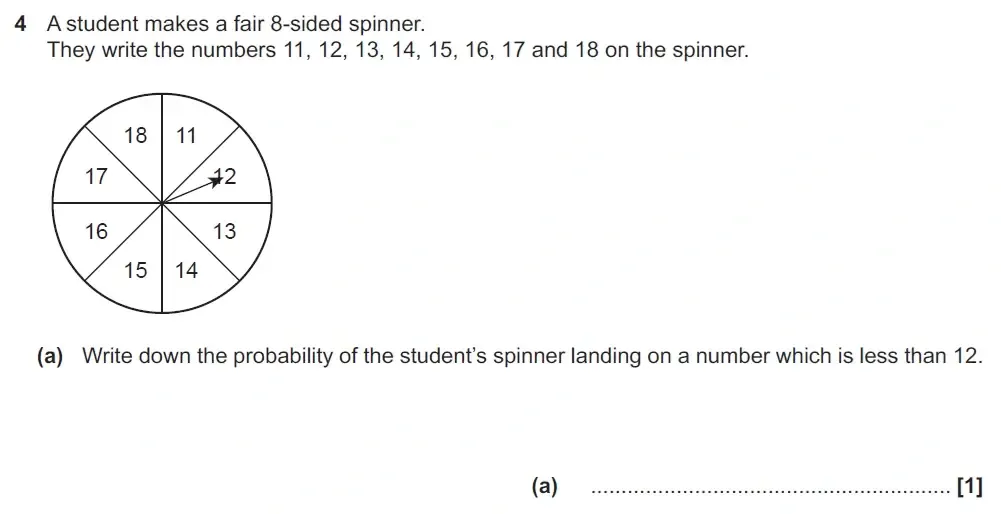 Question 04(a) - GCSE OCR Foundation Maths Past Paper 2 (Non-Calculator) - June 2022