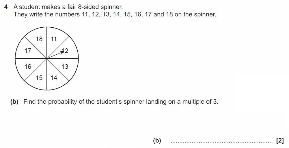 Question 04(b) - GCSE OCR Foundation Maths Past Paper 2 (Non-Calculator) - June 2022