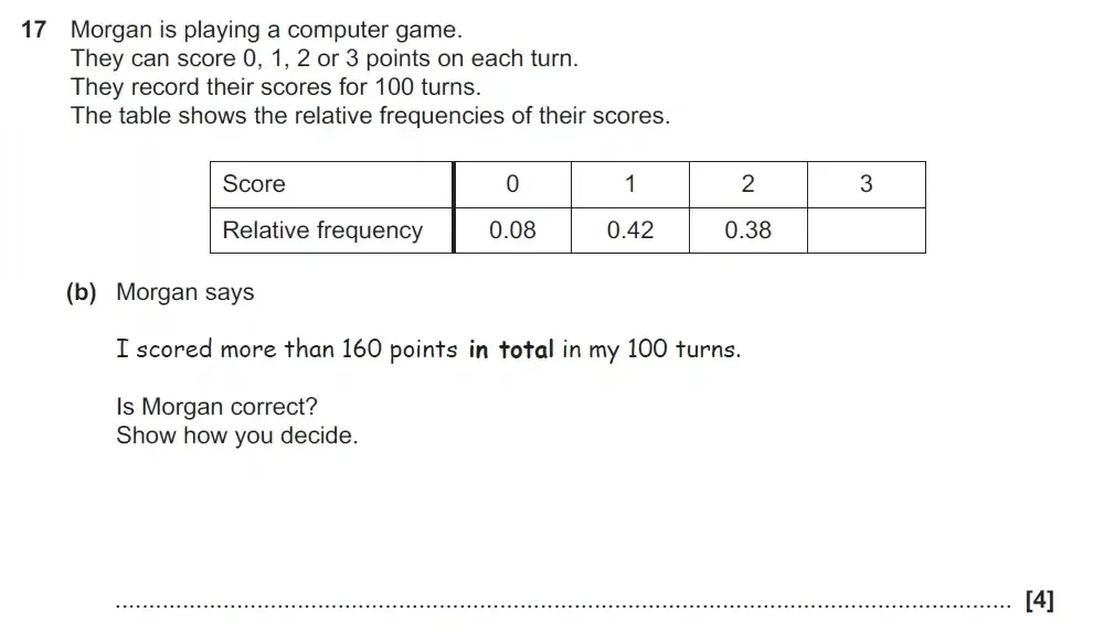 Question 17(b) - GCSE OCR Foundation Maths Past Paper 2 (Non-Calculator) - June 2022
