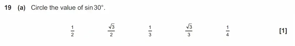 Question 19(a) - GCSE OCR Foundation Maths Past Paper 2 (Non-Calculator) - June 2022