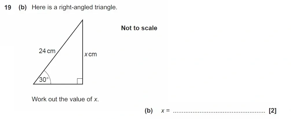 Question 19(b) - GCSE OCR Foundation Maths Past Paper 2 (Non-Calculator) - June 2022